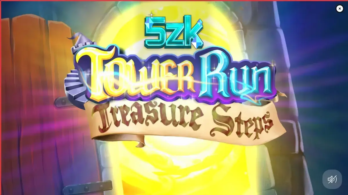 Tampilan visual slot Tower Run Treasure Steps dengan karakter Bob yang sedang mendaki menara.